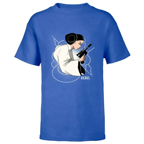 Star Wars Princess Leia Ready to Fight - Short Sleeve T-Shirt for Kids - Customized-Royal