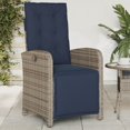thumbnail image 1 of vidaXL Reclining Garden Chair with Footrest Grey Poly Rattan, 1 of 5