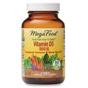 MegaFood Vitamin D3, 25 mcg (1,000 IU), 60 Tablets