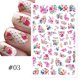 thumbnail image 1 of Calcomanía 3D De Hojas De Rosa De Mariposa Autoadhesivo Decoración De Manicura, 1 of 4