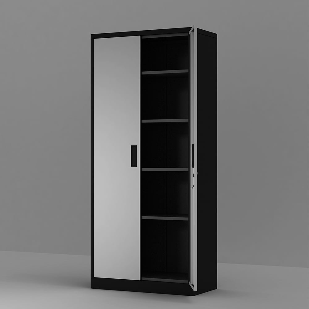 Kepooman 5 Shelf Metal Storage Cabinet with 4 Adjustable Shelves & Lockable Doors for Home Office, 31.5"L x 15.7"W x 70.9"H, Black Kepooman 5 Shelf Metal Storage Cabinet with 4 Adjustable Shelves & Lockable Doors for Home Office, 31.5"L x 15.7"W x 70.9"H, Black