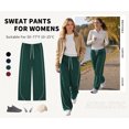 thumbnail image 2 of Women's Wide Leg Track Pants with Pockets, High Waisted Drawstring Sweatpants, Side Stripe Casual Lounge Workout Pants, 2 of 8
