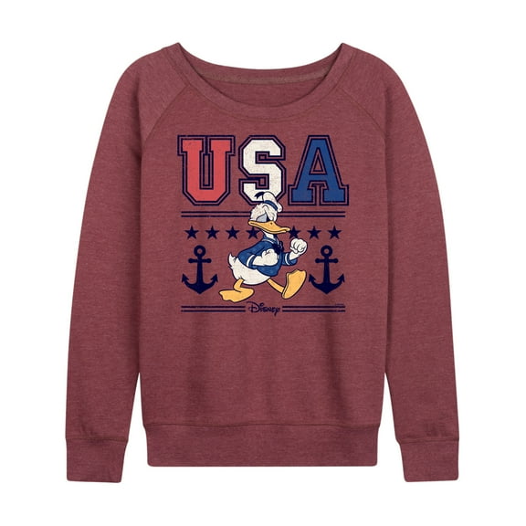 Disney - Americana - Usa Donald  - Women's Lightweight French Terry Long Sleeve Shirt