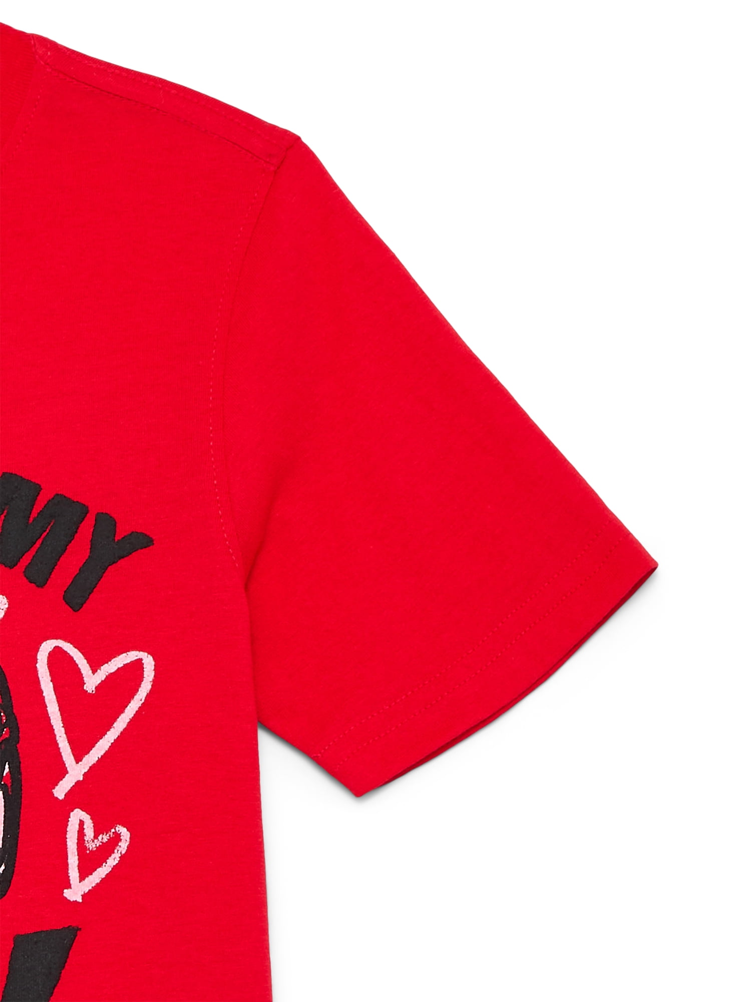 Disney Pixar Cars Little Boys and Big Boys Valentine's Day Graphic Tee with Short Sleeves, Sizes 4-18