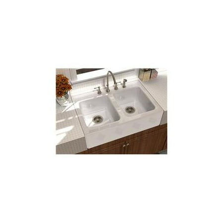 Song S 8840 3 70 Double Bowl Farmhouse Sink In White With Faucet Holes Song S 8840 3 70 Double Bowl Farmhouse Sink In White With Faucet Holes