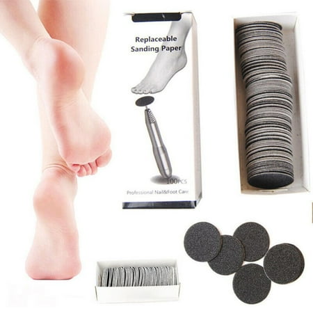 

100Pcs Sandpaper Pad Disks Toe Refill Disks Replacement Sandpaper Pad Discs for Sharp Square Nails