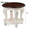 thumbnail image 3 of Royard Oaktree 3-piece Vintage Living Room Table Set, Oval Coffee Table & Two Round End Tables, 3 of 7