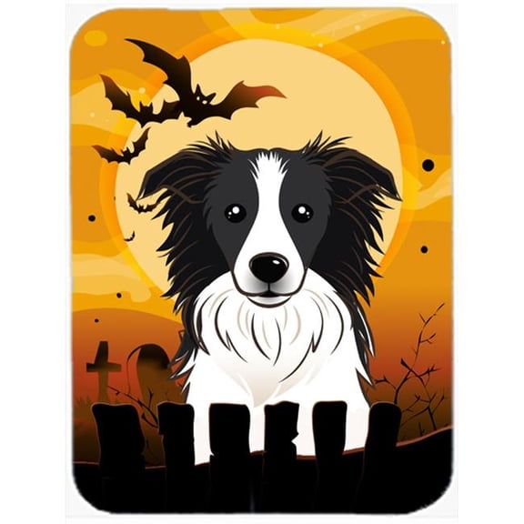 Halloween Border Collie Glass Cutting Board, Large