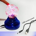 thumbnail image 4 of Plasma Ball 3 Inch Red Light Touch Induction Plasma Lamp Creative USB Powered Electrostatic Flashing Ball for Parties, Decorations, Prop, Home, Blue Base, 4 of 7