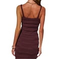 thumbnail image 6 of Seyurigaoka Womens Summer Dress Sexy Knit Ribbed Spaghetti Strap Low Cut Sleeveless Stretch Bodycon Party Club Short Mini Dresses, 6 of 7