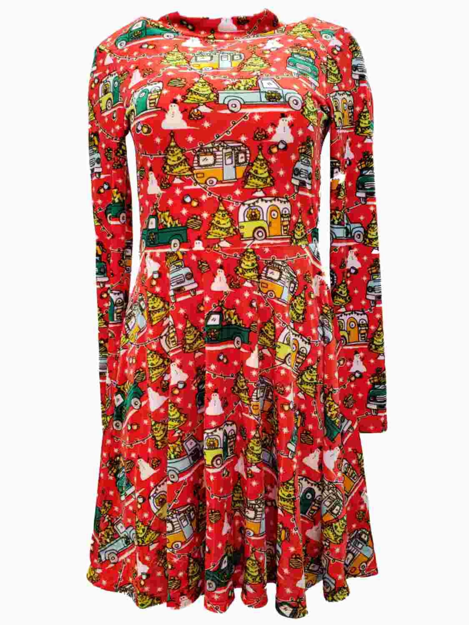 high neck holiday dress