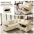 thumbnail image 3 of BedLuxury 83" Sectional Sleeper Sofa With Pull Out Bed, Storage Seat & USB Charging, L Shape Modern Couch for Living Room, Chenille Beige, 3 of 10