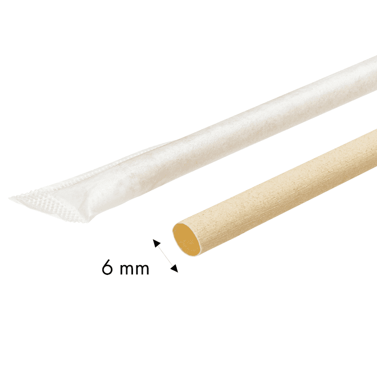 Karat Earth 9 Diagonal Cut Bamboo Fiber Colossal Straws (12mm) Paper