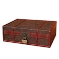 thumbnail image 2 of Caja de almacenamiento de libros vintage, caja de almacenamiento con tapa para escritorio de estudio, caja de almacenamiento de suministros de oficina, caja de regalo para guardar certificados, 2 of 5