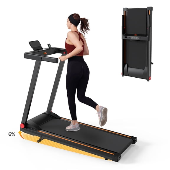JCYTTCC Compact Foldable Treadmill with Incline, 4-in-1 Home Running Machine, 300 LBS Capacity, 3.0 HP Motor and Smart App