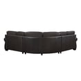thumbnail image 4 of Lexicon Wareham 3-Piece Traditional Plywood and Leather Sectional in Brown, 4 of 6