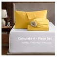 thumbnail image 2 of Queen Sheet Set - 4 Piece Bed Sheets for Queen Size Bed, Deep Pocket, Hotel Luxury, Extra Soft, Breathable and Cooling, Yellow Queen Size Sheets, 2 of 9