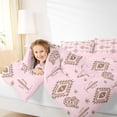 thumbnail image 4 of jejeloiu Pink Western Cowgirl Theme Full Size Comforter Sets Kids,Aztec Geometric Print Bedding Sets For Girls,Reversible,3-Piece, 4 of 8