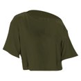 thumbnail image 5 of Trendfront Womens Summer Crew Neck Elbow Sleeve Tops Cropped Length Solid Color Tees Plain Casual Everyday Style Wear T-Shirts, 5 of 5