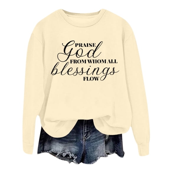 Women Oversized Letter Graphic Sweatshirt Long Sleeve Crew Neck Fall Winter Slouchy Loose Pullover