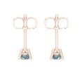 thumbnail image 4 of Clara Pucci 0.5Ct Synthetic Blue Moissanite Round Cut VVS1 Push Back Stud 18k Solid hypoallergenic Gold Designer Earrings For April, 4 of 7