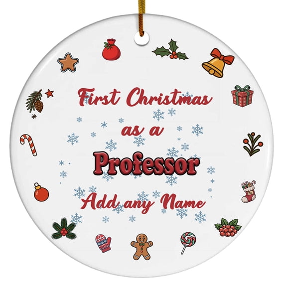 Santa's Favorite Professor Ceramic Ornament, Custom Christmas Ornament, Christmas 2025 Tree Decoration, Gift for Family, Friends & Coworkers