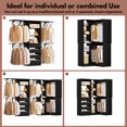 thumbnail image 6 of Homieasy 96"-128" 2-Piece Freestanding Closet System, Corner Wardrobe Organizer with Drawers & Shelves for Bedroom/Living Room,Black, 6 of 6