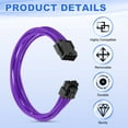 thumbnail image 4 of Uxcell CPU Power Cable 12 Inch(30cm) 18AWG EPS-12V, 2Pcs CPU 8 Pin Male to 8 Pin(4+4 Detachable) Male for Motherboard Power Adapter, Black Purple, 4 of 7
