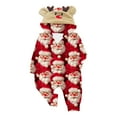 thumbnail image 2 of Penkiiy Family Matching Christmas Pajamas Set One Piece Striped Hooded Sleepwear Santa Claus Elf Onesie Outfit 9 Months Red, 2 of 5