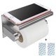 thumbnail image 1 of Soporte de papel higiénico autoadhesivo de acero inoxidable, sin perforación, con estante para teléfono móvil, montaje en pared, 1 of 2