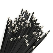 Metal Zip Ties 11.81 inch Long 100pcs 304 Stainless Steel Heavy Duty Self-locking Cable Ties Suitable for Machinery, Vehicles, Farms, Pipes, Roofs and Cables