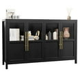 thumbnail image 2 of Buffet avec Rangement, Bahut Buffet avec Portes en Verre, Armoire de Rangement Style Ferme Moderne pour Cuisine, 2 of 7
