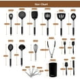thumbnail image 3 of MUSENTIAL 20-Piece Kitchen Utensil Set with Holder, BPA-Free Silicone and Stainless Steel Handle, Non-Stick and Heat Resistant Cooking Spatula Utensil Set (Black/Silver), 3 of 6