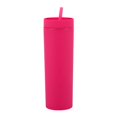thumbnail image 1 of Vaso de plástico de doble capa de 16 oz, alto valor de color, gran capacidad, vaso para bebidas frías, recto, vaso con pajita para mujer, 1 of 5