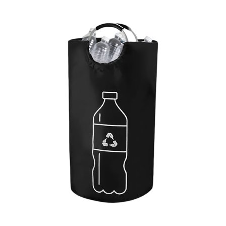Recycling Bin for Kitchen Recycling Bag,Foldable Deposit Bottles Collection Container,Oxford Cloth Storage for Bottles,Cans,Plastic&Glass Heavy Duty,Waterproof Home,Kitchen,Garage,Black