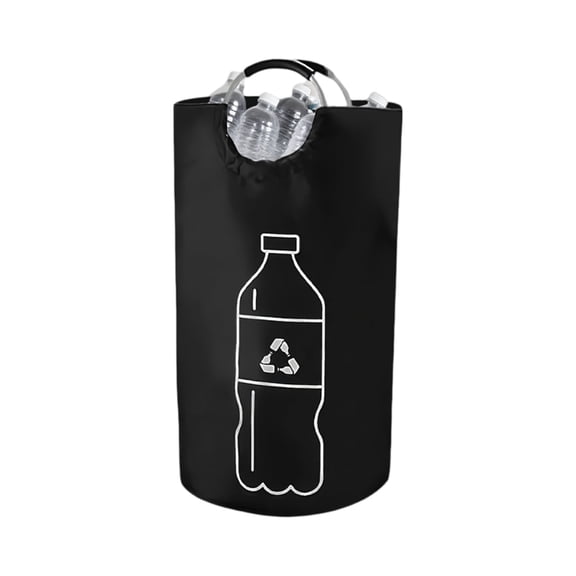 Recycling Bin for Kitchen Recycling Bag,Foldable Deposit Bottles Collection Container,Oxford Cloth Storage for Bottles,Cans,Plastic&Glass Heavy Duty,Waterproof Home,Kitchen,Garage,Black
