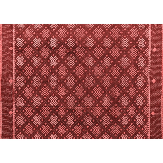 Ahgly Company Indoor Rectangle Abstract Red Modern Area Rugs, 2' x 4'