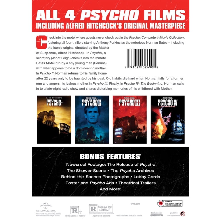 Psycho 4-Movie Complete Collection Multi-Pack - Universal Studios