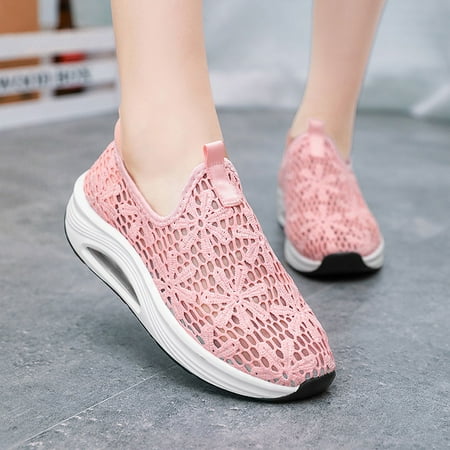 

FZM Women shoes Fashion Women Summer Lace Round Toe Thick Bottom Comfortable Casual Sports Shoes