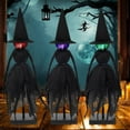 thumbnail image 5 of Uxgjfwu LED Witch Figurines Set of 3 Primitive Spooky Decor with Multi-Color Lights, Halloween Shelf Decor for Mantel Tabletop Indoor Display, 5 of 8