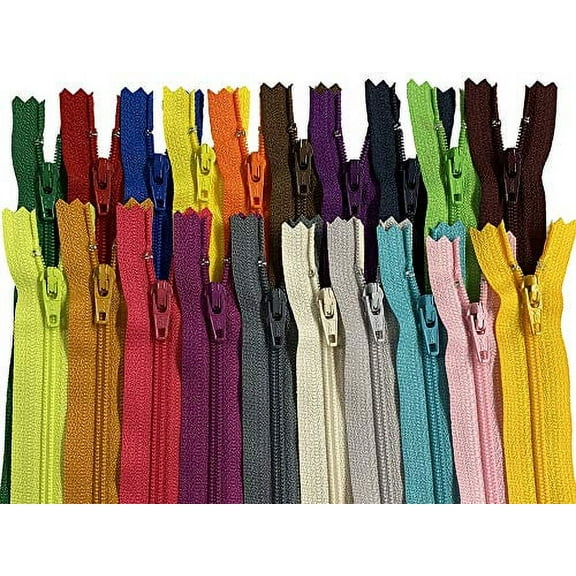100 Pieces Ykk #3 Nylon Coil Zippers, Colorful Sewing Zippers Supplies for Tailor Sewing Crafts, 20 Assorted Colors or Black and White (6 Inches, 20 Assorted Colors)