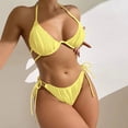 thumbnail image 2 of Afdoent Women's Bikini Sets Women Swimwear Bikinis Solid Swimsuit Ladies Halter Two Piece Swimwears Tankinis Set Beach Swimwear, 2 of 7