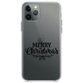 thumbnail image 1 of DistinctInk Clear Shockproof Hybrid Case for iPhone 12 MINI (5.4" Screen) - TPU Bumper Acrylic Back Tempered Glass Screen Protector - Merry Christmas Mistletoe - Black, 1 of 2