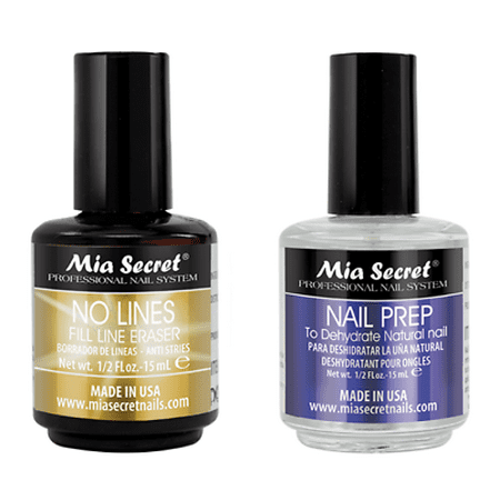 Mia Secret Natural Nail Prep & No Lines Fill Line Eraser Made in USA + Free Temporary Body (Best Way To Fill Nail Holes In Wood)