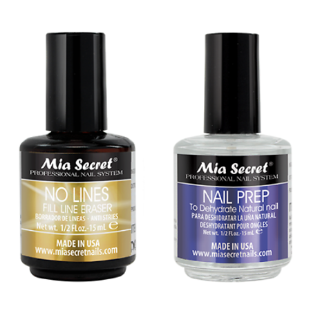 Mia Secret Natural Nail Prep & No Lines Fill Line Eraser Made in USA + Free Temporary Body