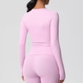 thumbnail image 4 of Mujeres de Manga Larga Tops Casual Ejercicio Capa Base para Correr Al Aire Libre, Transpirable Slim Fit Yoga Top con Agujeros Del Pulgar para Actividades de Fitness, 4 of 9