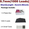 thumbnail image 2 of duomi-1000 Pieces 0.7 mm 2B Lead Refills Medium Thickness Break Resistant Lead Graphite (0.7mm Short 6cm), 2 of 4