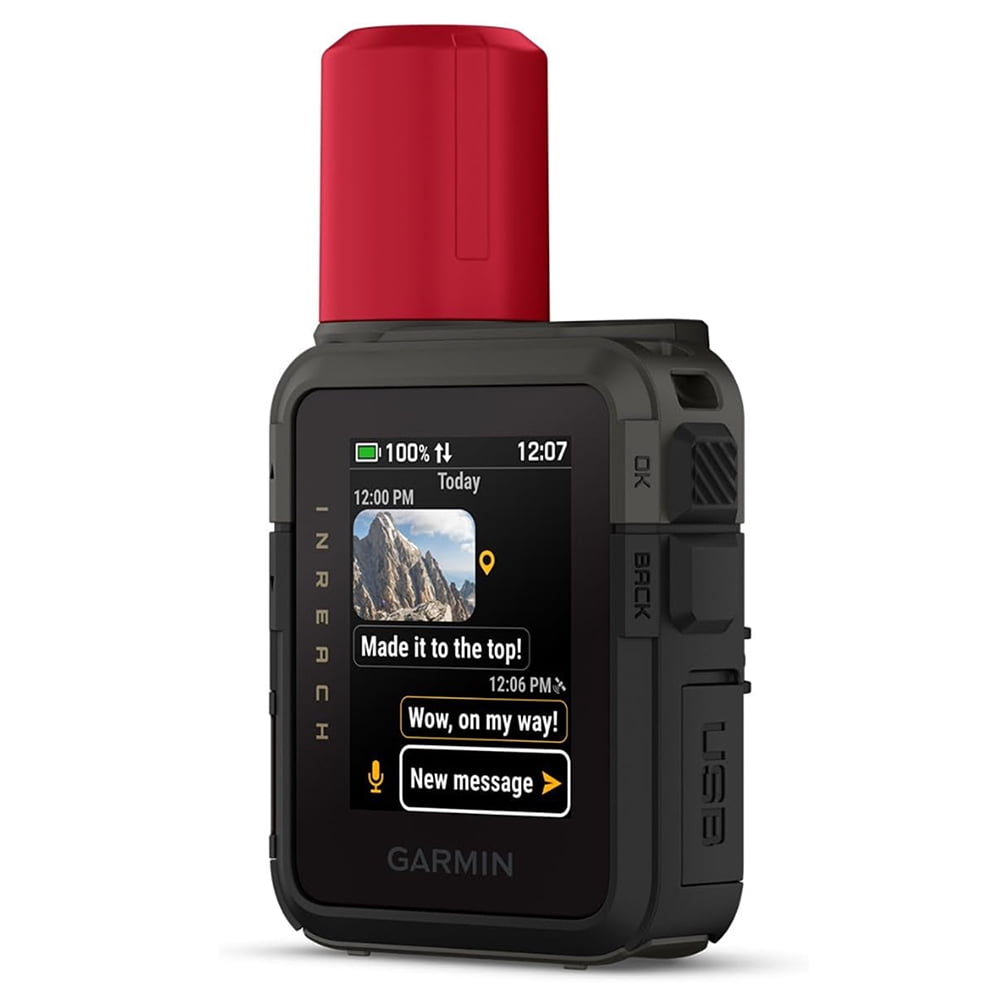 Garmin inReach Mini 3 Plus, Rugged Global Satellite Communicator with Touchscreen 010-03387-10 Bundle with Deco Essentials 2-Pack Emergency Paracord Bracelet and Wearable Front & Rear Safety Light
