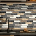 thumbnail image 5 of 5 Sheet Peel and Stick Backsplash Waterproof Stone Backsplash Tile Marble Self Adhesive Peel and Stick on Backsplash for Kitchen Bathroom Fireplace Cabinet 4"x8" Black, 5 of 7