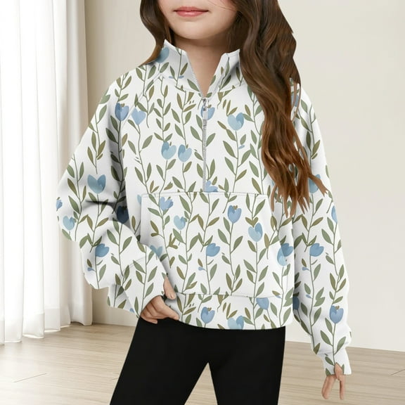 Bnwani Toddler Shirts Long Sleeve Hoodless Fleece Printed Tops 4-5t